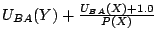 $U_{BA}(Y) + \frac{U_{BA}(X) + 1.0}{P(X)}$