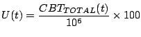 $\displaystyle U(t) = \frac{CBT_{TOTAL}(t)}{10^{6}} \times 100\\ $