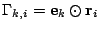 $ \Gamma_{k,i}=\mathbf{e}_k\odot\mathbf{r}_i$