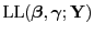 $\displaystyle \mathrm{LL}(\bm{\beta}, \bm{\gamma}; \mathbf{Y})$