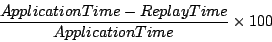 \begin{displaymath}
\frac{ApplicationTime - ReplayTime}{ApplicationTime}\times100
\end{displaymath}