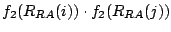 $f_2(R_{RA}(i)) \cdot f_2(R_{RA}(j))$