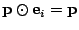 $ \mathbf{p}\odot\mathbf{e}_i=\mathbf{p}$