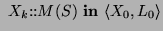 $\displaystyle ~\ensuremath{X_k\text{::}\ensuremath{\ensuremath{M}(\ensuremath{S})}}~\text{\bf in}~\ensuremath{\langle\ensuremath{X_0}, \ensuremath{L_0}\rangle}$