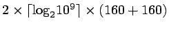 $2\times\lceil{\log}_2 10^9\rceil\times(160+160)$