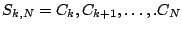 $S_{k,N} = C_k, C_{k+1}, \ldots,.C_N$