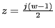 $ z = \frac{j(w-1)}{2}$