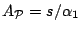 $ A_{\mathcal{P}}=s/\alpha_1$