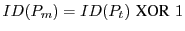 $ ID(P_m) = ID(P_t) \textrm{ XOR } 1$