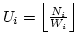 $ U_i = \left\lfloor \frac{N_i}{W_i} \right\rfloor$