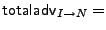 $\displaystyle {\sf totaladv}_{I\rightarrow{}N} =$