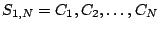 $S_{1, N} = C_1, C_2, \ldots,
C_N$