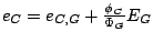 $e_C = e_{C,G} + {\phi_C\over{\Phi_G}}E_G$