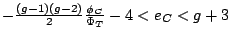 $-{(g-1)(g-2)\over{2}}{\phi_C\over \Phi_T} - 4 < e_C < g+3$