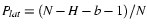 $P_{\mathit{lat}}=(\ensuremath{N}- \ensuremath{H}- \ensuremath{b}- 1) / \ensuremath{N}$