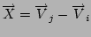 $ \overrightarrow{X} =
\overrightarrow{V}_j - \overrightarrow{V}_i$