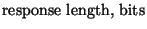 $\displaystyle \mbox{response length, bits}$