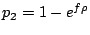 $ p_2 = 1-e^{f\rho}$