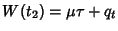 $W(t_2) = \mu\tau +
q_t$