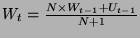 $W_t = \frac{N
\times W_{t-1} + U_{t-1}}{N+1}$