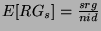 $ E[RG_s] = \frac{srg}{nid}$