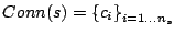 $ Conn(s) =
\left\{ c_i \right\}_{i = 1...n_s}$