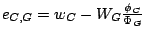 $e_{C,G} =
w_C-{W_G}{{\phi_C}\over{\Phi_G}}$