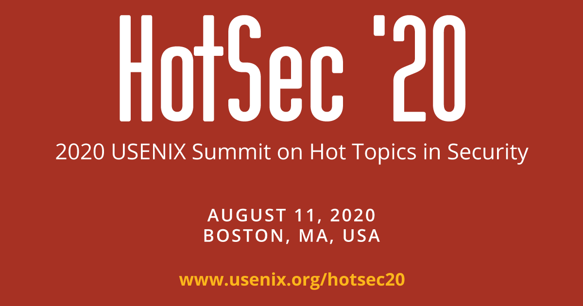 HotSec '20 | USENIX