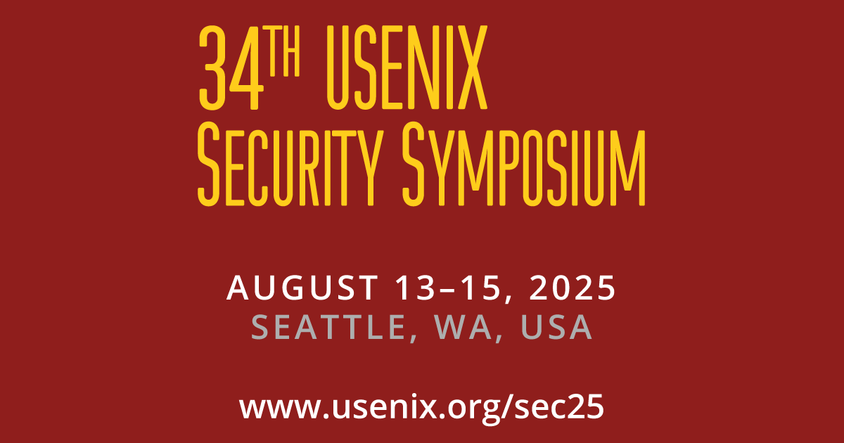 USENIX Security '25 Call for Papers USENIX